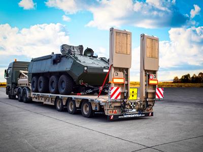 In the military, these low-loaders are used for transporting tanks, supply containers, military equipment etc. for repairs or logistical tasks.