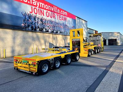 For their wind plant missions, Ter Linden picks up now the first one of three self-steering trailers with blade adapter from Faymonville.