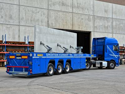 Le pionnier léger dans le transport des éléments en béton préfabriqués