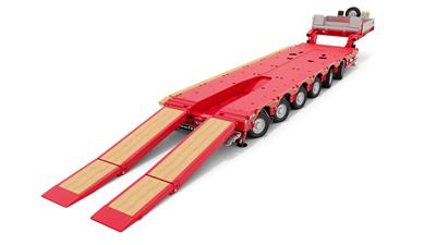 The 6-axle MultiMAX low loader also has the strongest ramps on the market with an overall load of 80 tonnes and a wheel load of 20 tonnes!