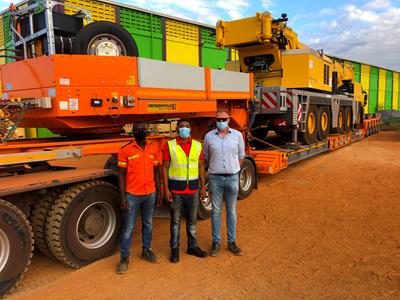 Knights a.s. from Ghana uses a new 5-axle MegaMAX lowbed trailer with 2-axle dolly.