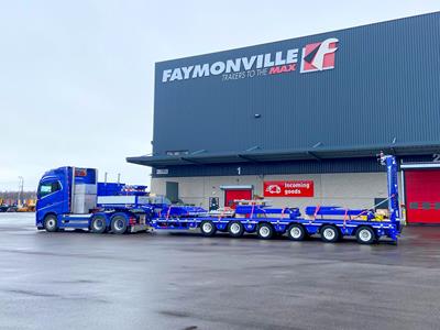 Cette semi-remorque est à la pointe de la technologie et reflète tout le savoir-faire du groupe Faymonville.