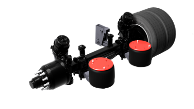 Depending on which application area and load capacity is required, there is a choice between knuckle-steered axles on either pneumatic or hydraulic suspension.