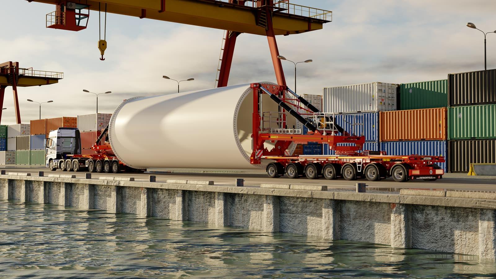 The wind tower adapter for self-steering trailers