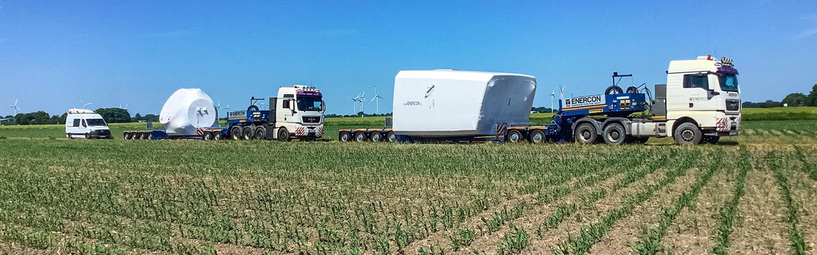 2+4 low bed trailer for hubs and nacelles