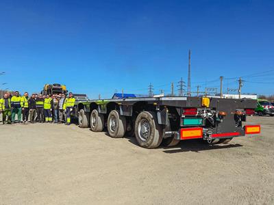 Faymonville gave a detailled instruction session for the WingMAX trailer for safe and efficient blade movement.