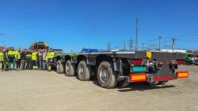 Faymonville gave a detailled instruction session for the WingMAX trailer for safe and efficient blade movement.