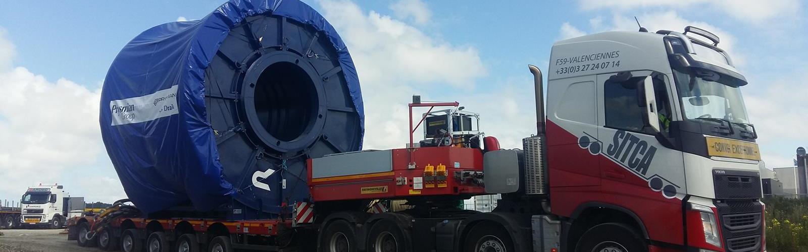 A 70t cable drum on a CombiMAX PA-X