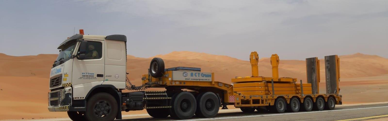 The MultiMAX low-loader is in use to move crane elements & counter weights from the huge crane fleet of A.C.T.