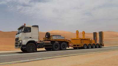 The MultiMAX low-loader is in use to move crane elements & counter weights from the huge crane fleet of A.C.T.