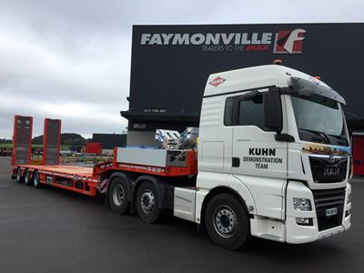 KUHN France is strengthening its fleet at its site in Saverne with a 3-axle MultiMAX low loader to transport its agricultural machinery to end users.