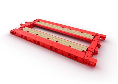 By means of hydraulic widening - the Hydro-Shift principle - this lowbed version can be flexibly adapted in width.