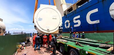 It is a real adventure to transport a 300 tons stator through Indonesia.